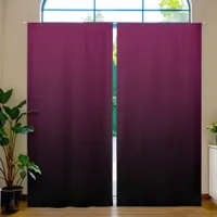 Wine Black Gradient Blackout Curtains