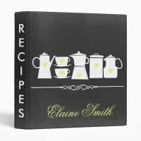 Chalkboard Yellow Kitchen Bridal Recipe Folder