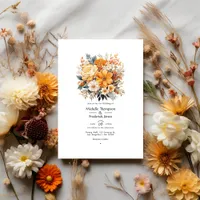 Earth Tones Floral Wedding Invitation