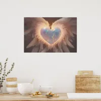 *~*~  Heart Angel Peach Wings  AP78 Opal Poster