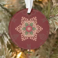 Holly Star Red Snowflake Acrylic Ornament