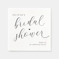 Modern Black and White Elegant Bridal Shower Napkins