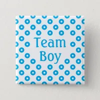 "Team Boy" White Polka Dot Gender Prediction Button