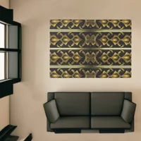 Elegant art deco pattern in black and gold rug