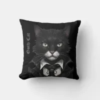 Goth Cat cushion gothic black whimsygoth