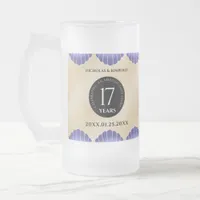 Elegant 17th Shells Wedding Anniversary Frosted Glass Beer Mug