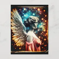 Beautiful Tin Type Angel Postcard