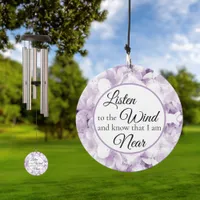 Purple Hydrangea Flower Memorial Keepsake Wind Chime