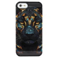 Black Panther Stained Glass Mosaic Clear iPhone SE/5/5s Case