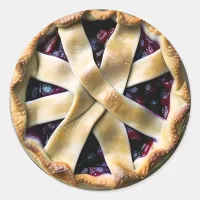 Blackberry Pie with Crust Classic Round Sticker