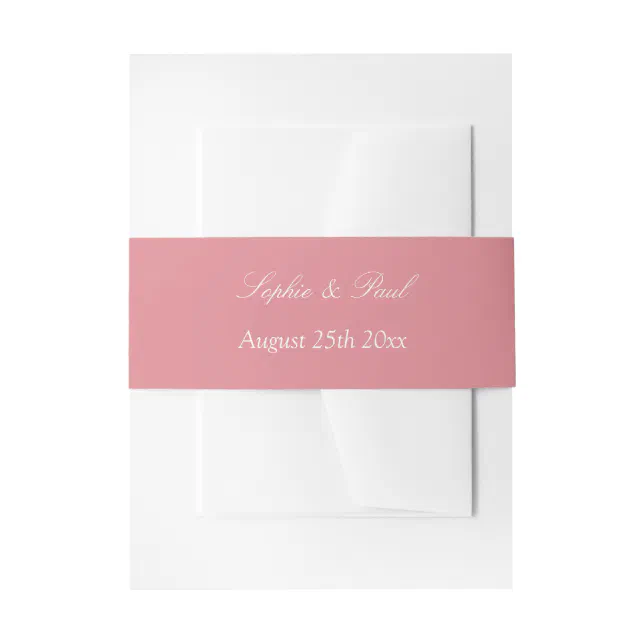 Blush Pink Wedding Invitation Belly Band