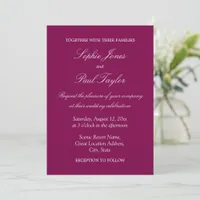 Elegant Mulberry Wine Wedding Invitation