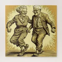 Cute Elderly Couple Dancing Jigsaw Puzzle