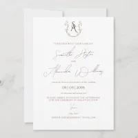 Minimalist Mocha Mousse Preppy Calligraphy Wedding Invitation