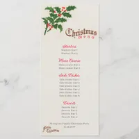 Holly Elegant Festive Christmas Dinner Party Menu