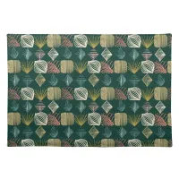 Bold Caribbean Tribal Mudcloth: Boho Teal Cloth Placemat