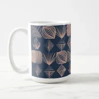 Bold Caribbean Tribal Mudcloth: Navy Blue, Pink Coffee Mug