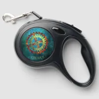 Personalized Steampunk Rusty Clockwork Gears  Retractable Pet Leash