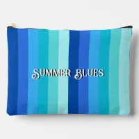 Summer Fresh Blue Stripes Accessory Pouch