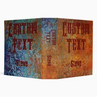 Rusty, Verdigris, Grunge Steampunk  3 Ring Binder