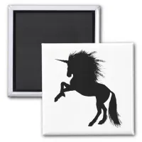 Proud Black Unicorn Silhouette Fantasy Animal, ZKA Magnet