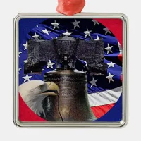 American Bald Eagle and Flag Ornament