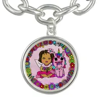 Birthday Unicorn, Fairy, Flowers and Butterflies Bracelet