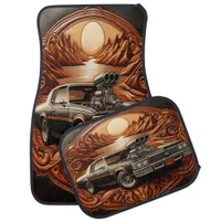 Classic Car on Dreamy Roads Car Floor Mat