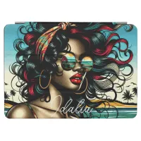 Retro Woman on Beach Comic Style Pop Art iPad Air Cover