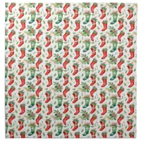 Green and Red Christmas Stockings Cloth Napkin