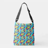 Colorful Surfboards Pattern Surfer's Crossbody Bag