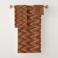 Towel Set - Woven Chevron in Browns