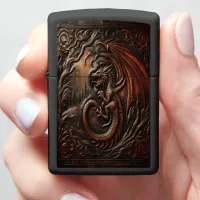 Leather Dragon's Peak Zippo Lighter