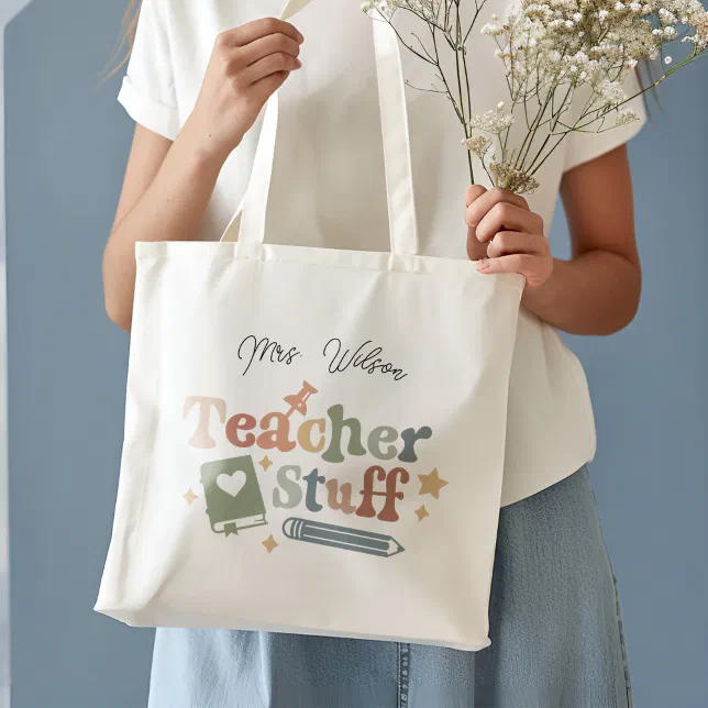 Rainbow Teacher Stuff Teacher Appreciate Gift Tote Bag