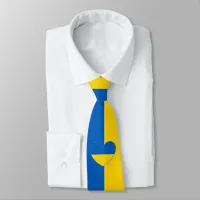 Ukraine Flag Colors blue and yellow  Neck Tie