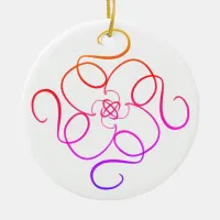 Pink Swirly Gig Mandala #13  Ceramic Ornament