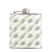 Vintage Rose Pattern - Flask