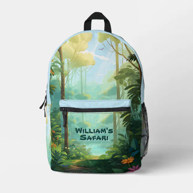 Cute Watercolor Jungle Print Backpack