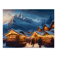 Christmas market in the mountains  poster