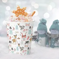 Santa, Snowman, Reindeer Pattern ID559 Paper Cups