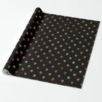 Scary Black and Copper Skull Pattern Wrapping Paper