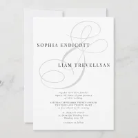 Elegant Classic Ampersand Calligraphy Wedding Invitation