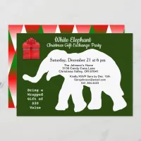 White Elephant Christmas Diamond Pattern Back, ZPR Invitation