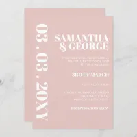 Simple Minimalist Blush Modern Wedding Invitation