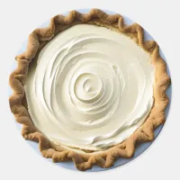 Whipped Cream Pudding Pie Food Classic Round Sticker