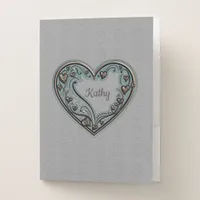 Antique Heart Pocket Folder