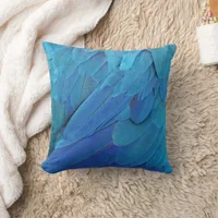 I'm blue - Macaw feathers Throw Pillow