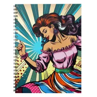 Pretty Woman Dancing Salsa Pop Art Notebook