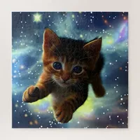 Kitten Running In Space Jigsaw Puzzle