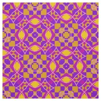 Purple Pink Orange & Yellow Geometric Pattern Fabric